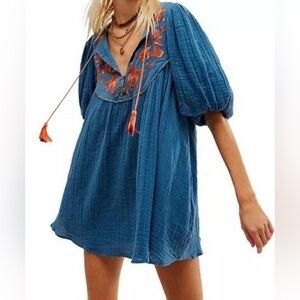 Free People Rosa Linda Embroidered Mini Dress